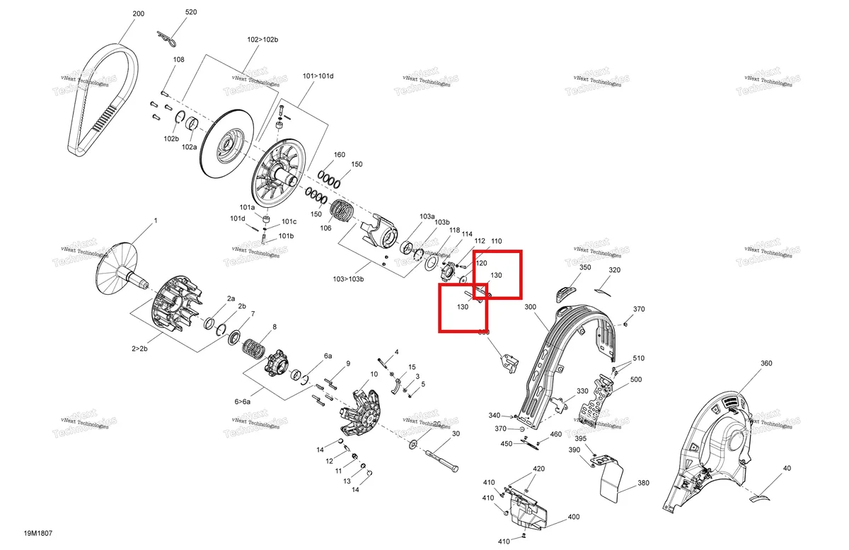 Деталь 207588044 на схеме узла 2018 Ski-Doo RENEGADE 900 ACE Pulley Mxz - 900 Ace