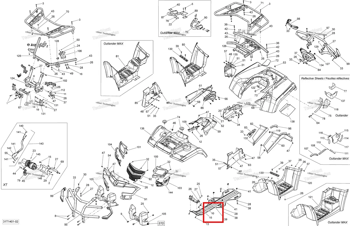 Деталь 207603044 на схеме узла 2014 Can-Am OUTLANDER 400 EFI, STD, XT Body And Accessories