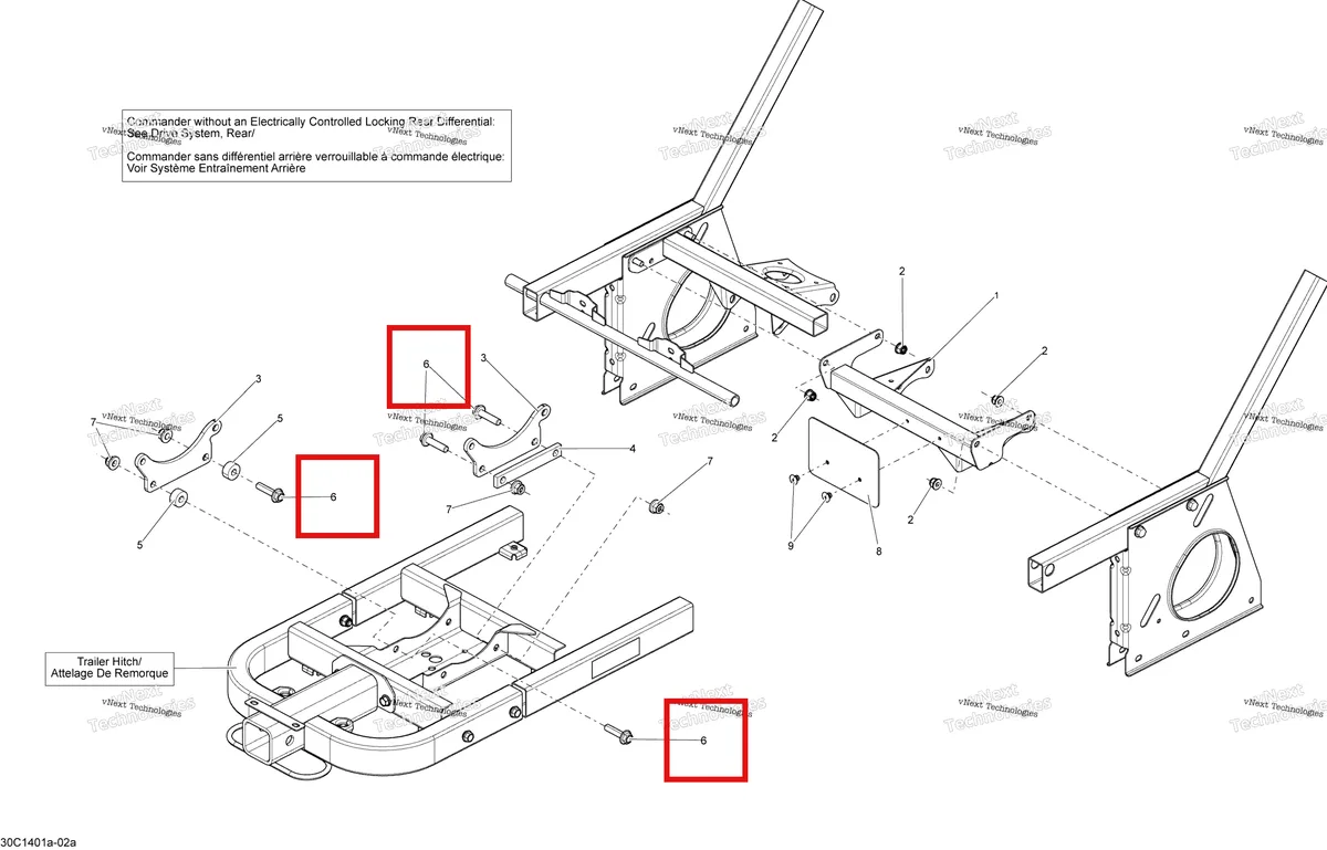 Деталь 207604044 на схеме узла 2015 Can-Am COMMANDER 1000_STD_DPS_XT_XTP Frame - With Locking Rear Differential