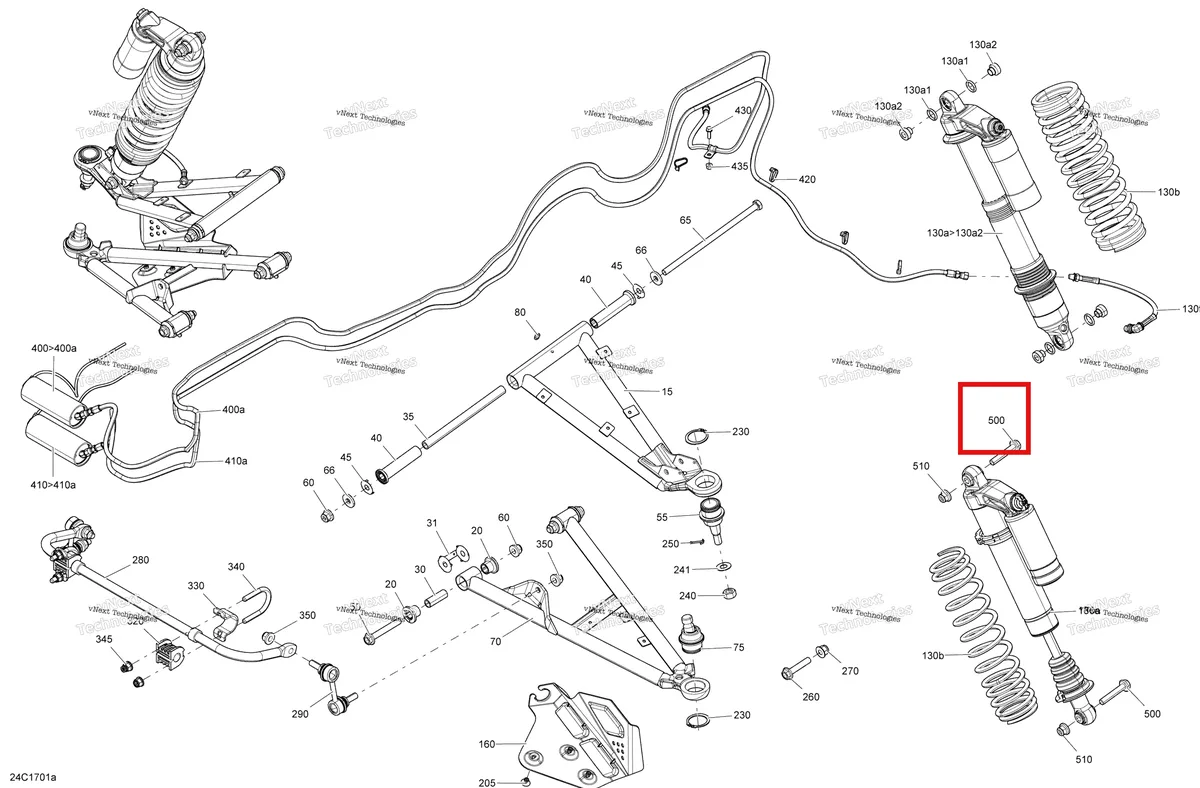Деталь 207605587 на схеме узла 2017 Can-Am Commander - Commander Max Front Suspension - Package Ltd