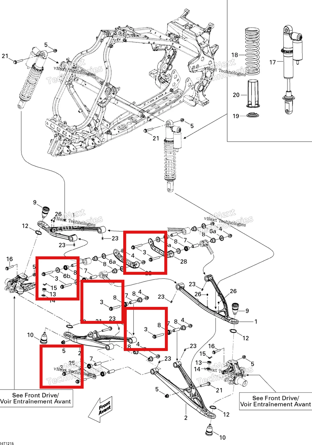 Деталь 207607036 на схеме узла 2015 Can-Am DS 450EFI STD Front Suspension