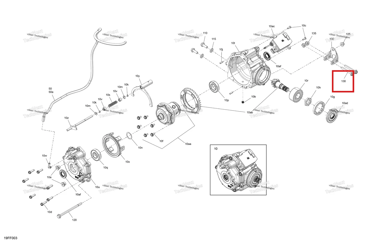 Деталь 207607544 на схеме узла 2026 Can-Am OUTLANDER - 4X4 - STD - 700 - 1CTC - Legion Red Drive - Front - Differential Parts