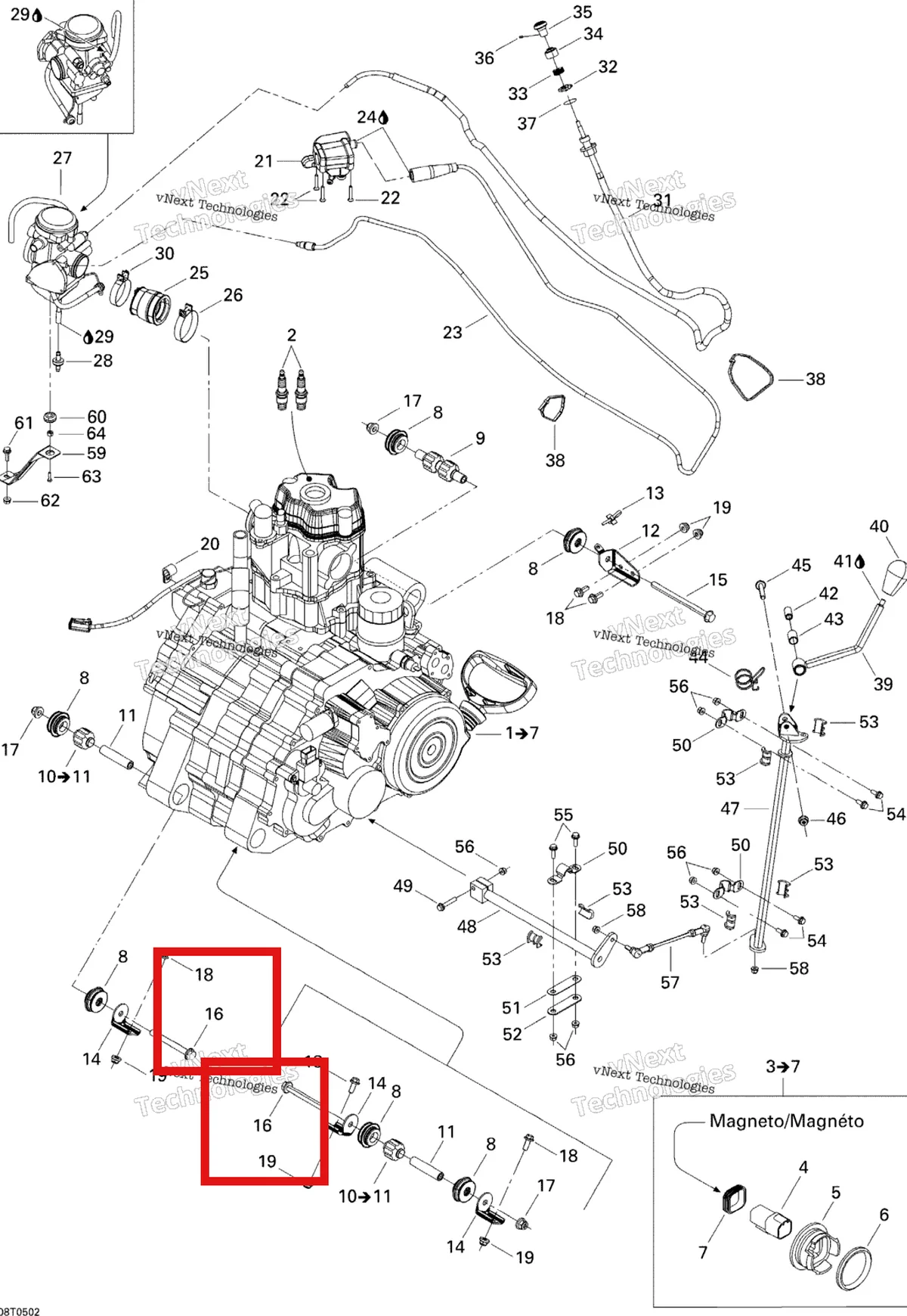 Деталь 207609544 на схеме узла 2005 Can-Am Traxter 5 Speed Engine Support