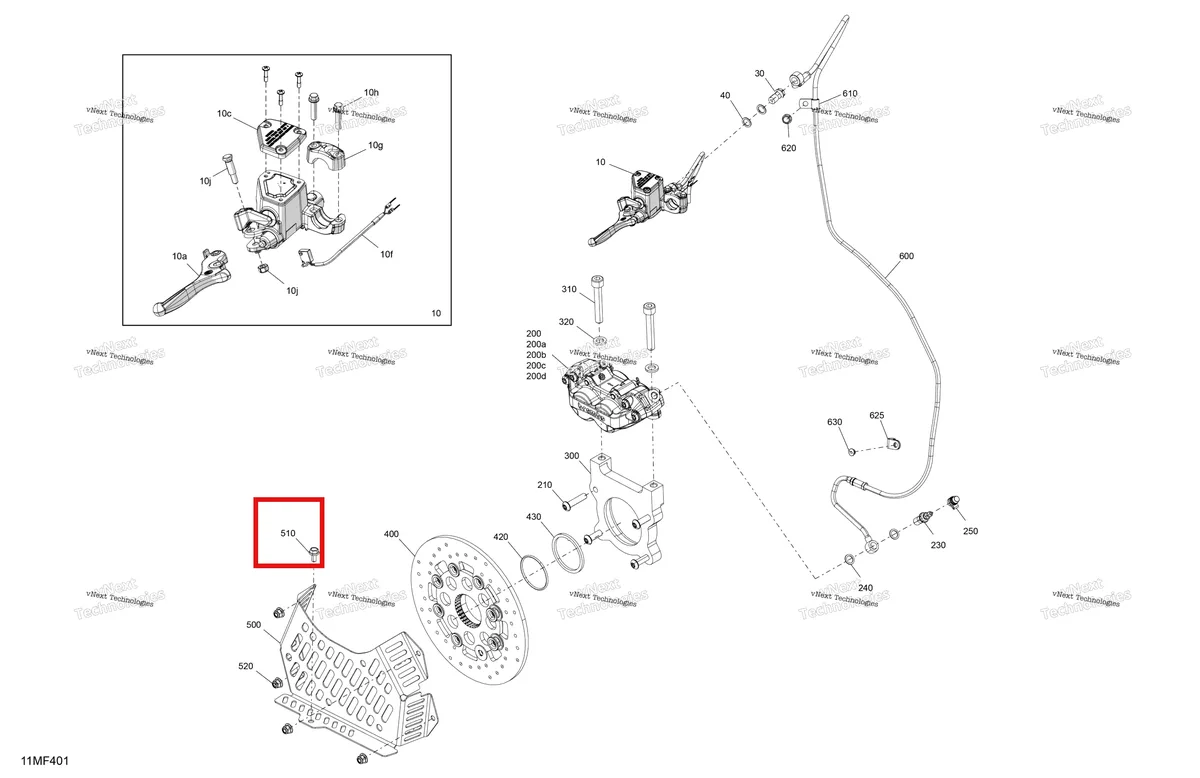 Деталь 207661254 на схеме узла 2026 Ski-Doo MXZ - RACING - 600 RS - BMTA - Neo Yellow - 15X137X1.75R Track Mechanic - Brakes