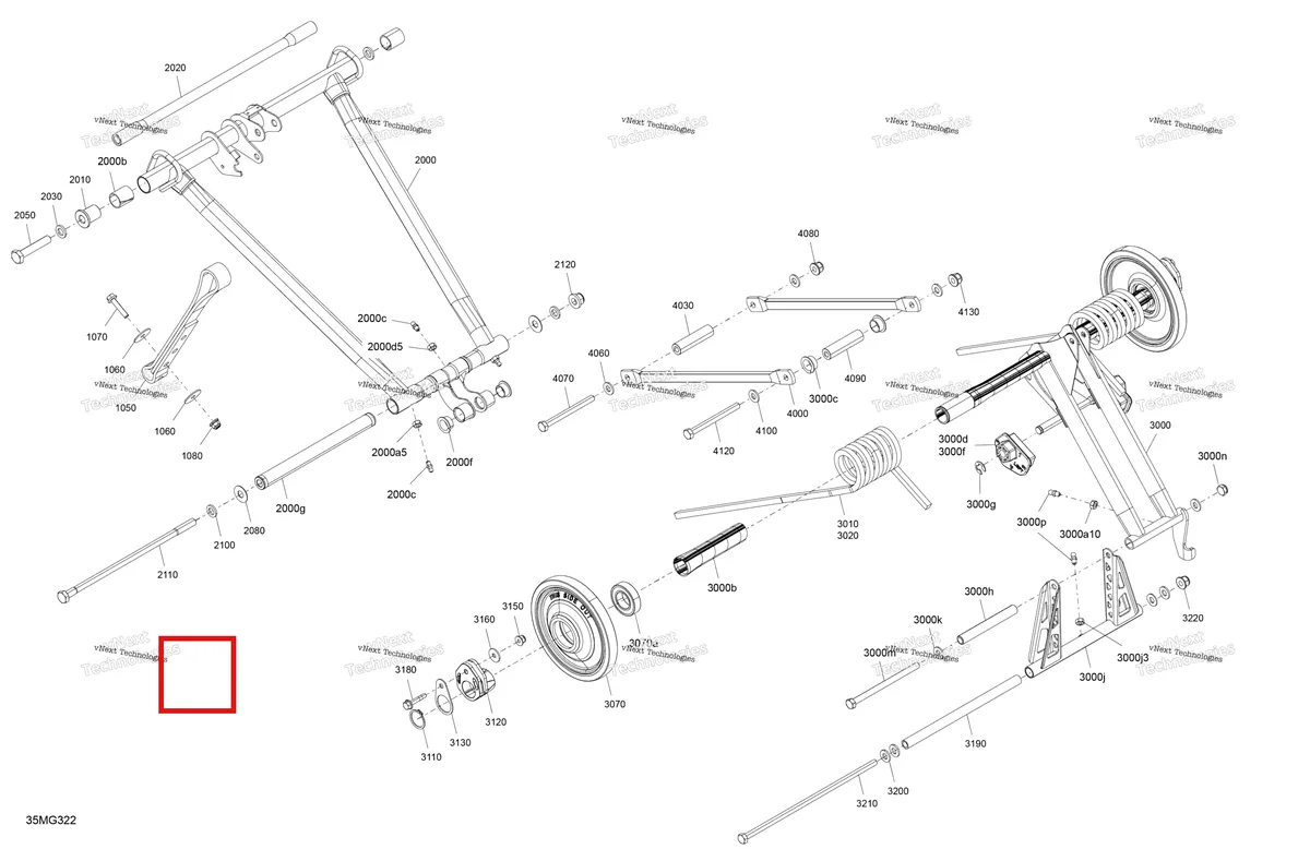 Деталь 207663056 на схеме узла 2027 Ski-Doo BACKCOUNTRY - SPORT - 600 EFI - UBVA - Neo Yellow - 16X146X2.0P Track Suspension - Rear - Upper Section
