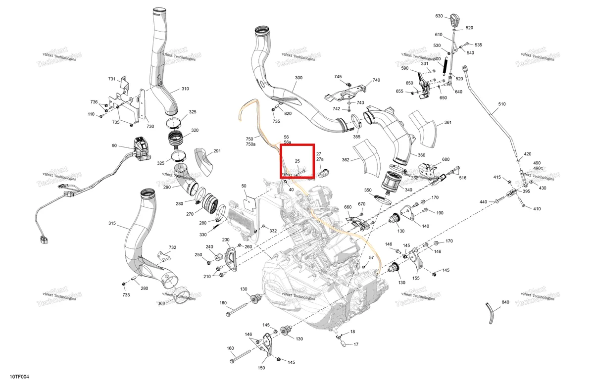 Деталь 207665044 (Деталь Screw M6 X 50) на схеме узла 2026 Can-Am RENEGADE - 4X4 - XMR - 1000R EFI - 5UTB - Scandi Blue Engine - System