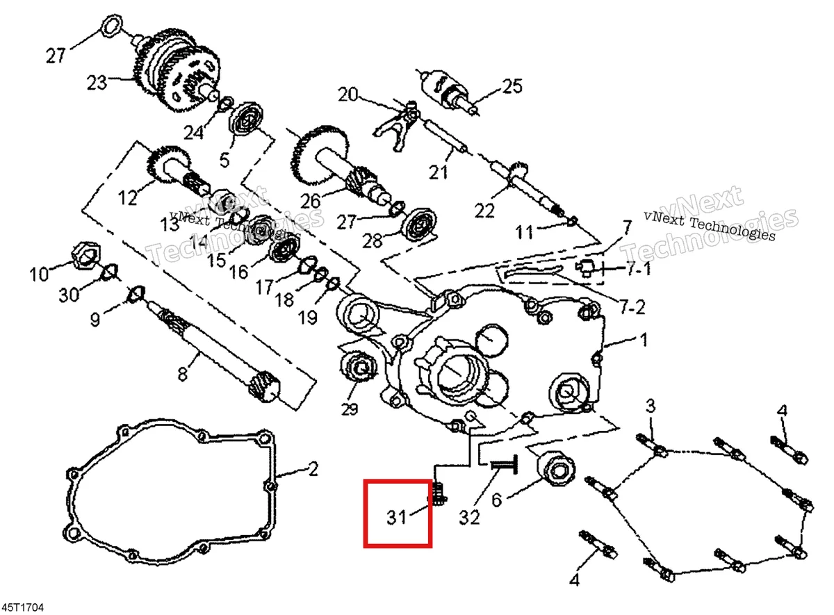 Деталь 207681244 на схеме узла 2022 Can-Am DS 70 Gear Box
