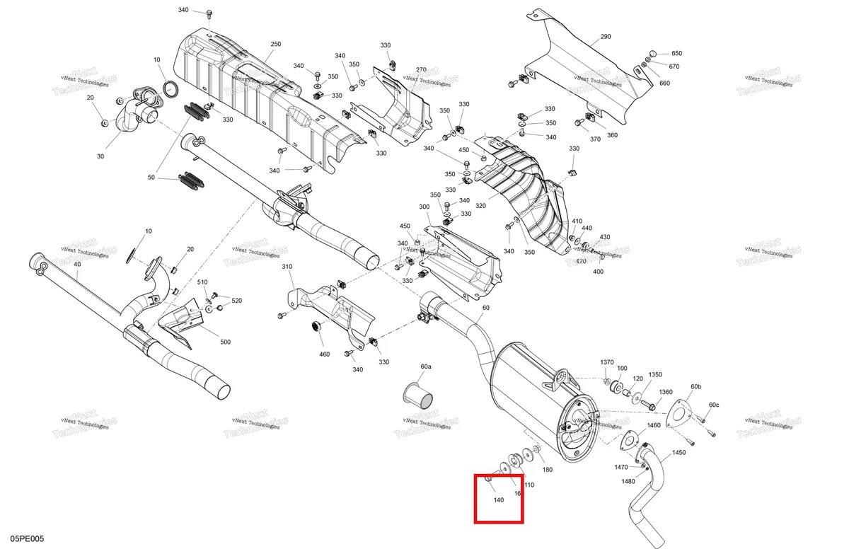 Деталь 207683544 (Деталь Hex. Flanged Screw M8 X 35) на схеме узла 2025 Can-Am OUT-MAX - 6X6 - XT - 1000 EFI - 5ZSA - Boreal Green Engine - Exhaust