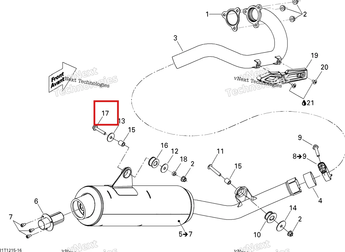 Деталь 207684534 на схеме узла 2015 Can-Am DS 450EFI STD Exhaust System