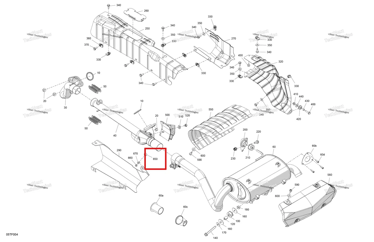 Деталь 207761244 на схеме узла 2026 Can-Am RENEGADE - 4X4 - XMR - 1000R EFI - 5UTA - Hyper Silver Engine - Exhaust