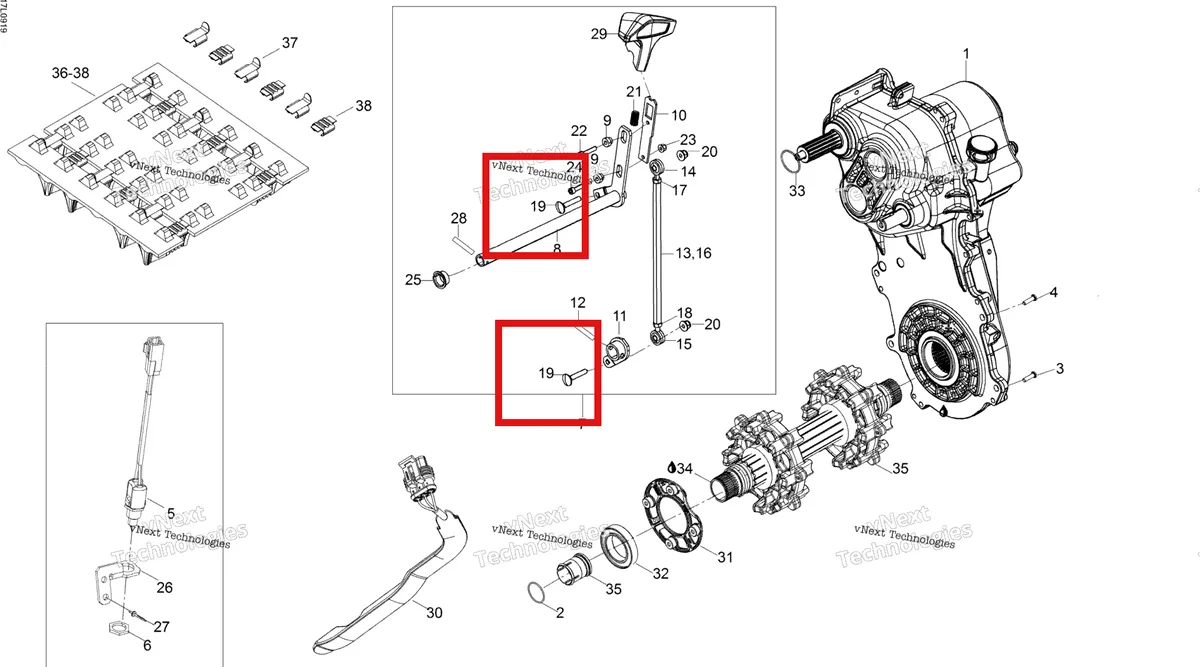 Деталь 207762544 (Деталь Carriage Bolt M6 X 25) на схеме узла 2009 Ski-Doo Expedition TUV 600 H.O. SDI REV-XU Drive System