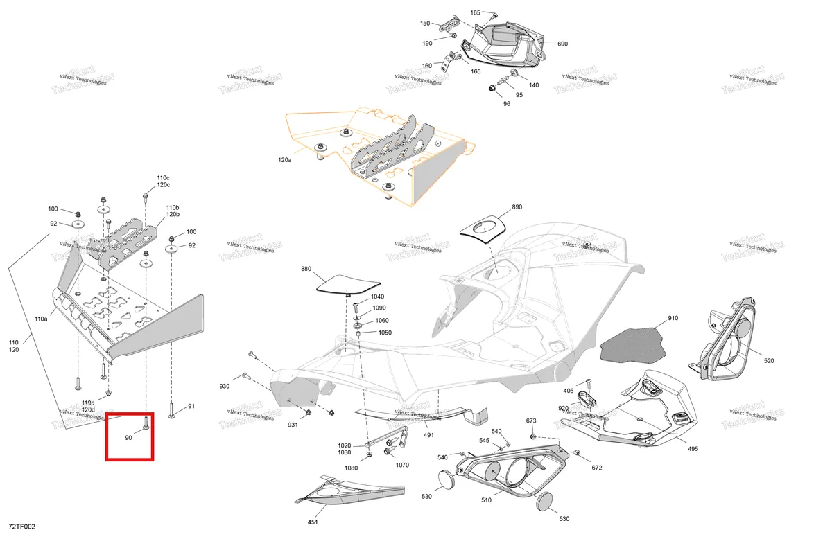 Деталь 207763554 на схеме узла 2026 Can-Am RENEGADE - 4X4 - XMR - 1000R EFI - 5UTA - Hyper Silver Body - Rear Section
