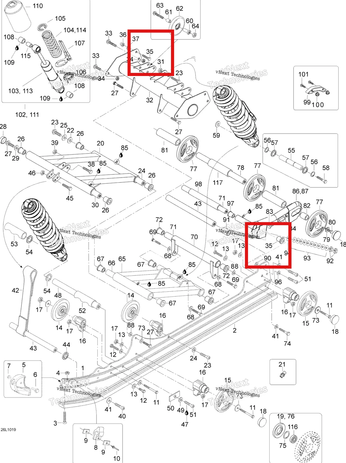 Деталь 207781644 (Деталь Carriage Bolt M8 X 16) на схеме узла 2010 Ski-Doo Expedition TUV SE 600HO SDI XU Rear Suspension