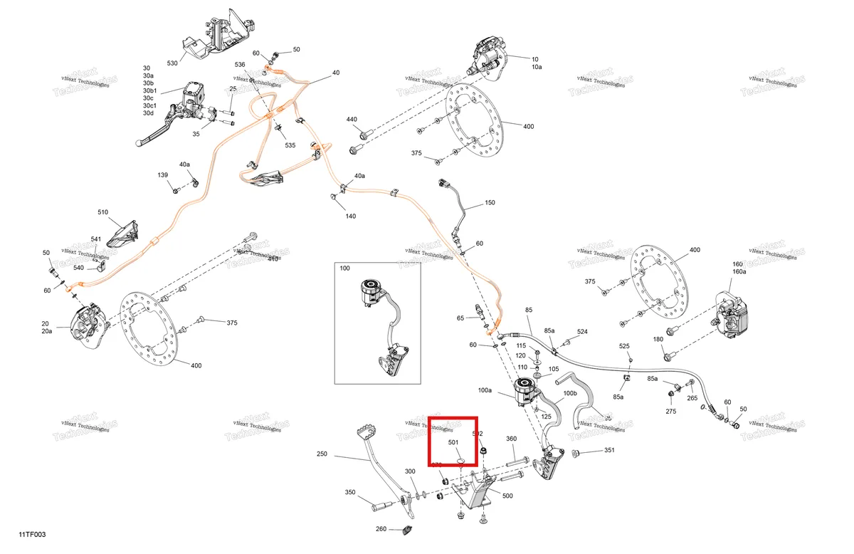 Деталь 207782044 (Деталь Carriage Bolt, M8 X 20) на схеме узла 2026 Can-Am RENEGADE - 4X4 - XMR - 1000R EFI - 5UTA - Hyper Silver Mechanic - Brake System