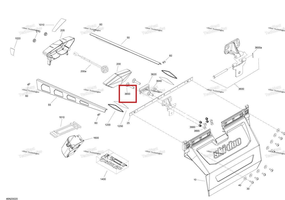 Деталь 207784044 (Деталь Screw M8 X 40) на схеме узла 2020 Ski-Doo EXPEDITION SWT 900 ACE Utilities