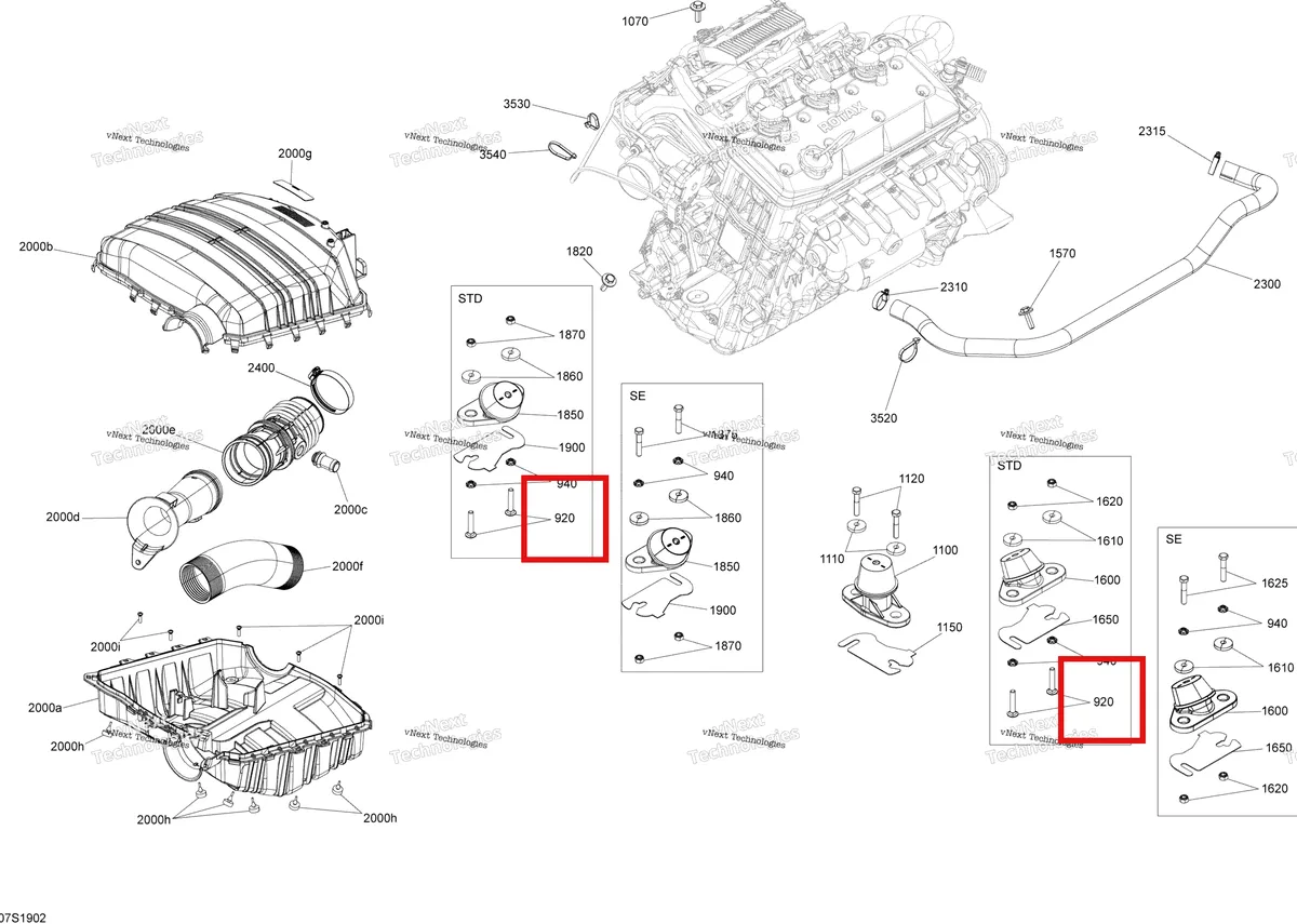 Деталь 207784560 на схеме узла 2019 Sea-Doo GTI 130 Engine