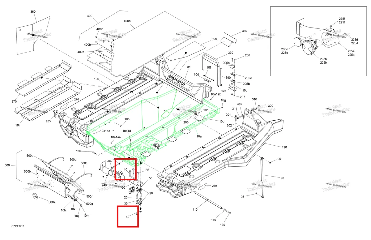 Деталь 207787044 (Деталь Screw M8 X 70) на схеме узла 2025 Can-Am OUT-MAX - 6X6 - XT - 1000 EFI - 5ZSA - Boreal Green Body - Cargo Platform