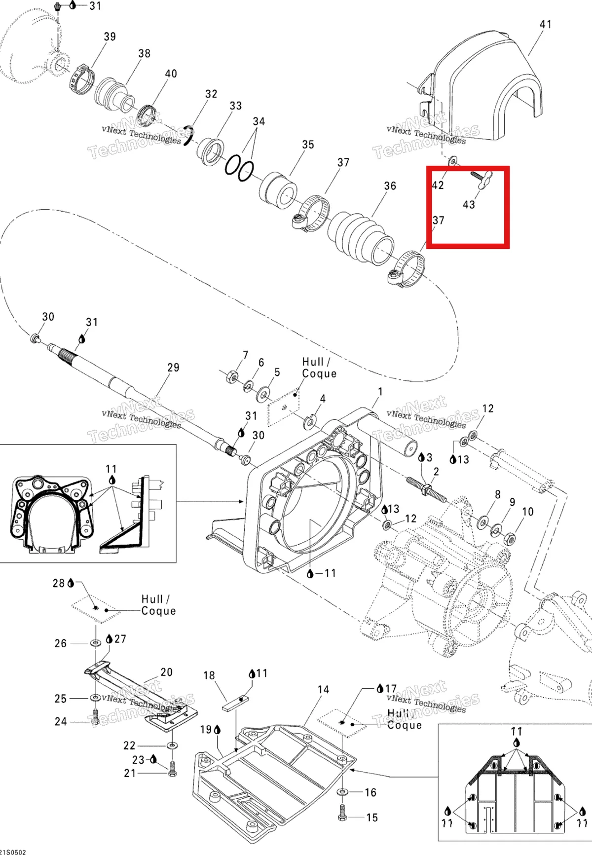 Деталь 207961630 на схеме узла 2005 Sea-Doo GTI Propulsion
