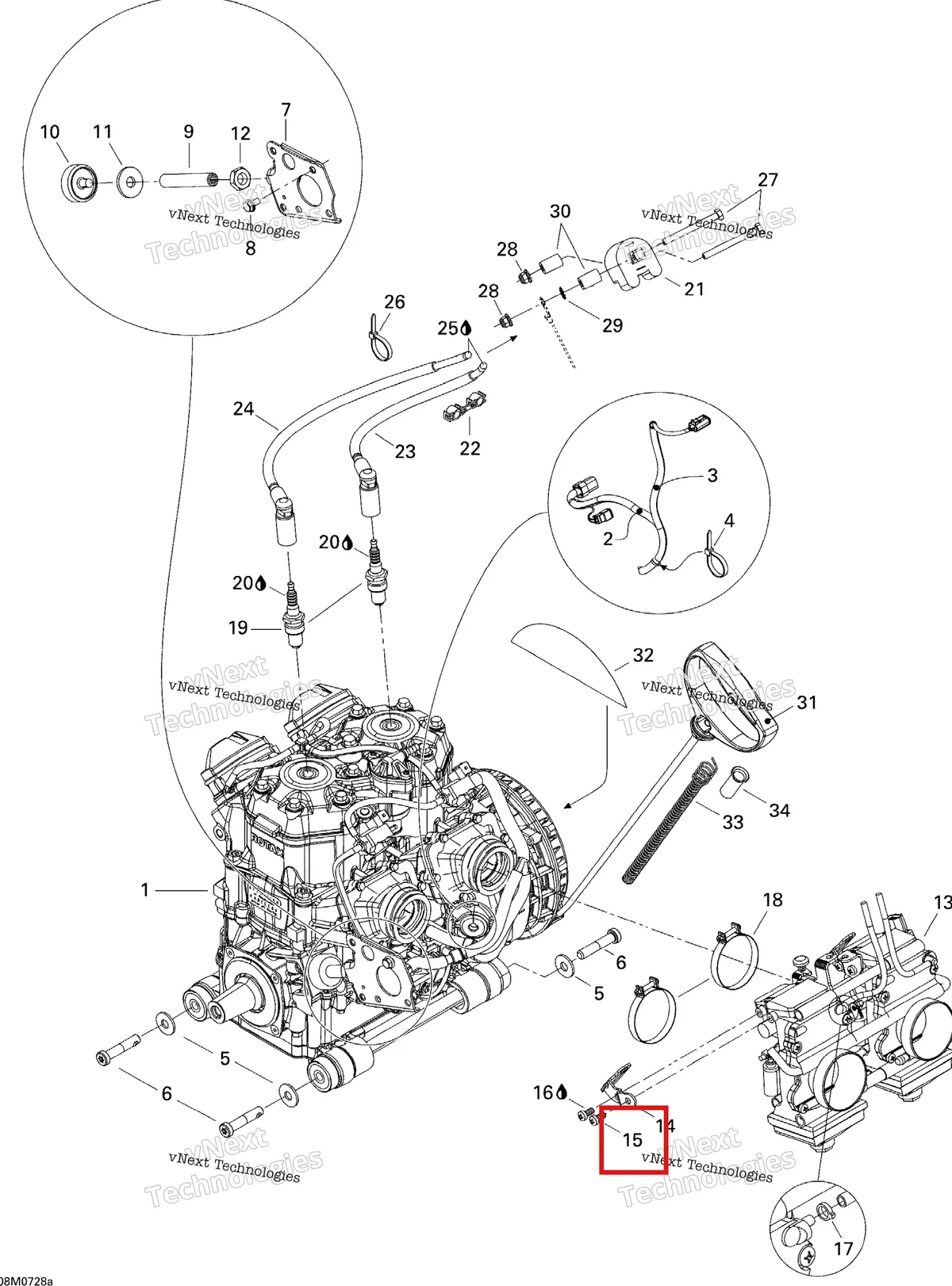 Деталь 208650841 на схеме узла 2007 Ski-Doo Summit X Engine 1