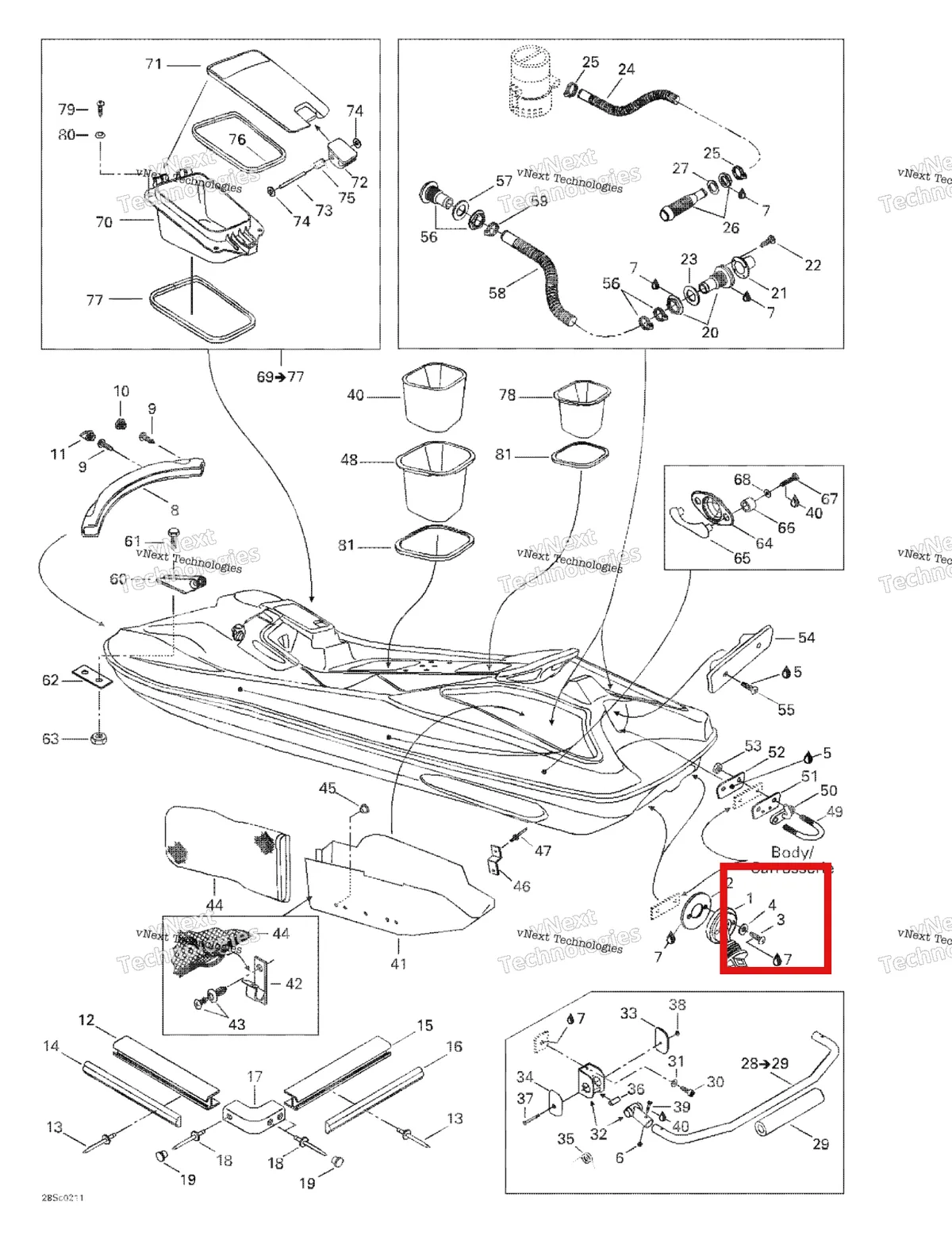 Деталь 209642560 на схеме узла 2003 Sea-Doo LRV DI, 5771 Body 2