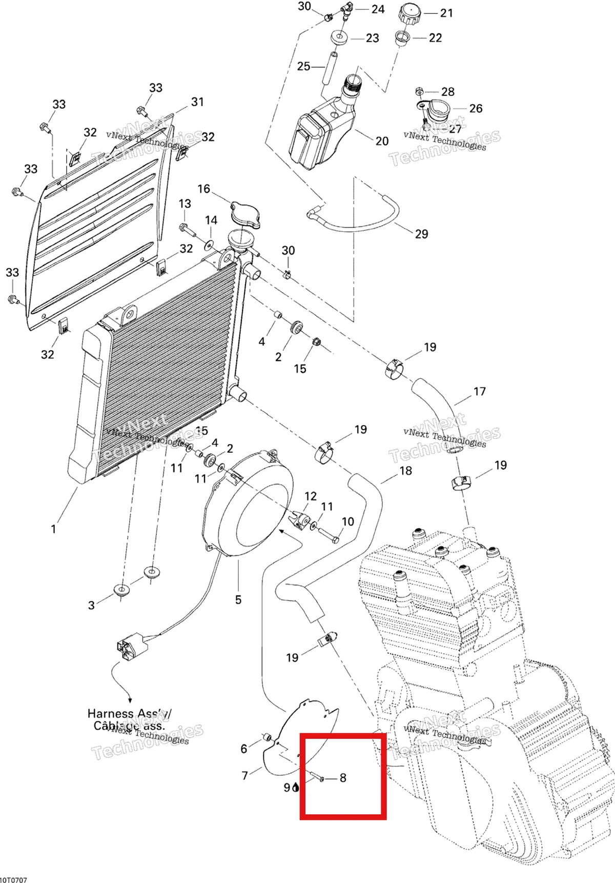 Деталь 209642590 на схеме узла 2007 Can-Am DS 650 X Cooling System