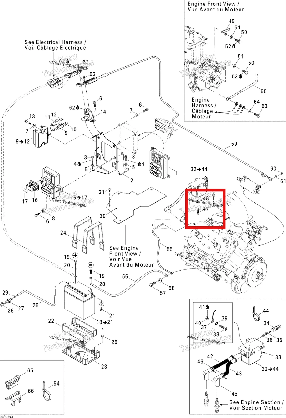Деталь 209663260 на схеме узла 2005 Sea-Doo GTI LE RFI Electrical System