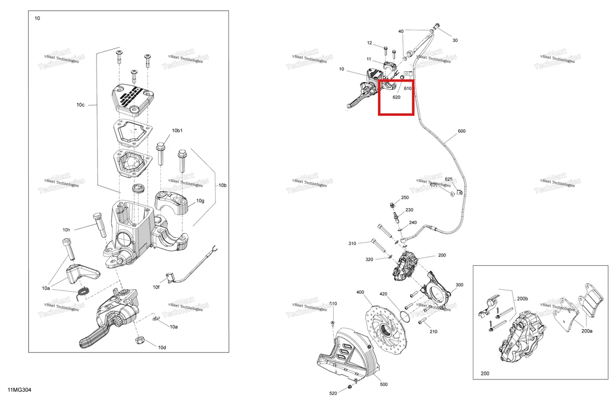 Деталь 210261040 (Деталь Screw Forming) на схеме узла 2027 Ski-Doo RENEGADE - X-RS - 900 ACE TURBO R - DAVP - Circuit Yellow - 15X137X1.5IR Track Mechanic - Brakes
