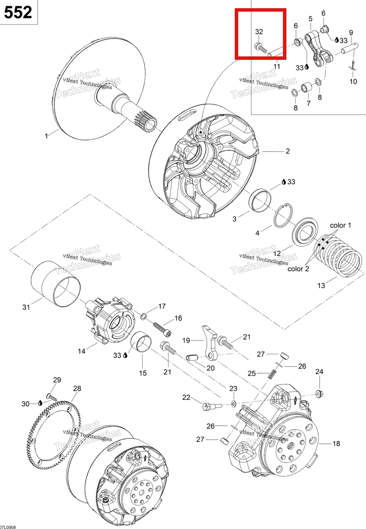 Схема применяемости: Шестигранный Forming винт M6 × 12 Ski-Doo Expedition TUV V800 4-TEC (2009) (210361296)
