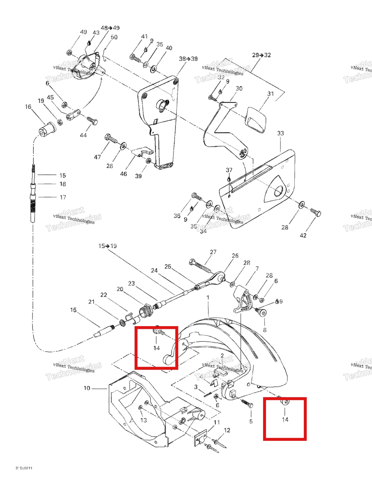 Деталь 211000007 на схеме узла 2002 Sea-Doo LRV DI, 5460 Reverse
