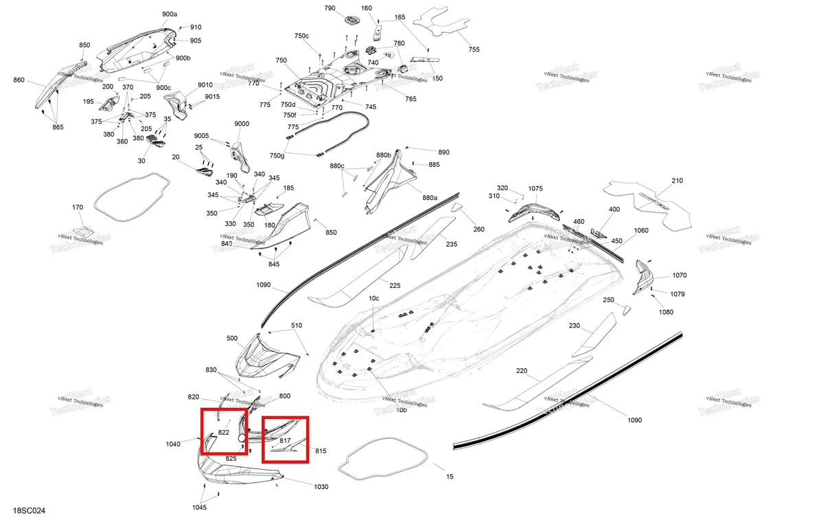 Деталь 211100002 на схеме узла 2023 Sea-Doo GTX STD 300 Body - System
