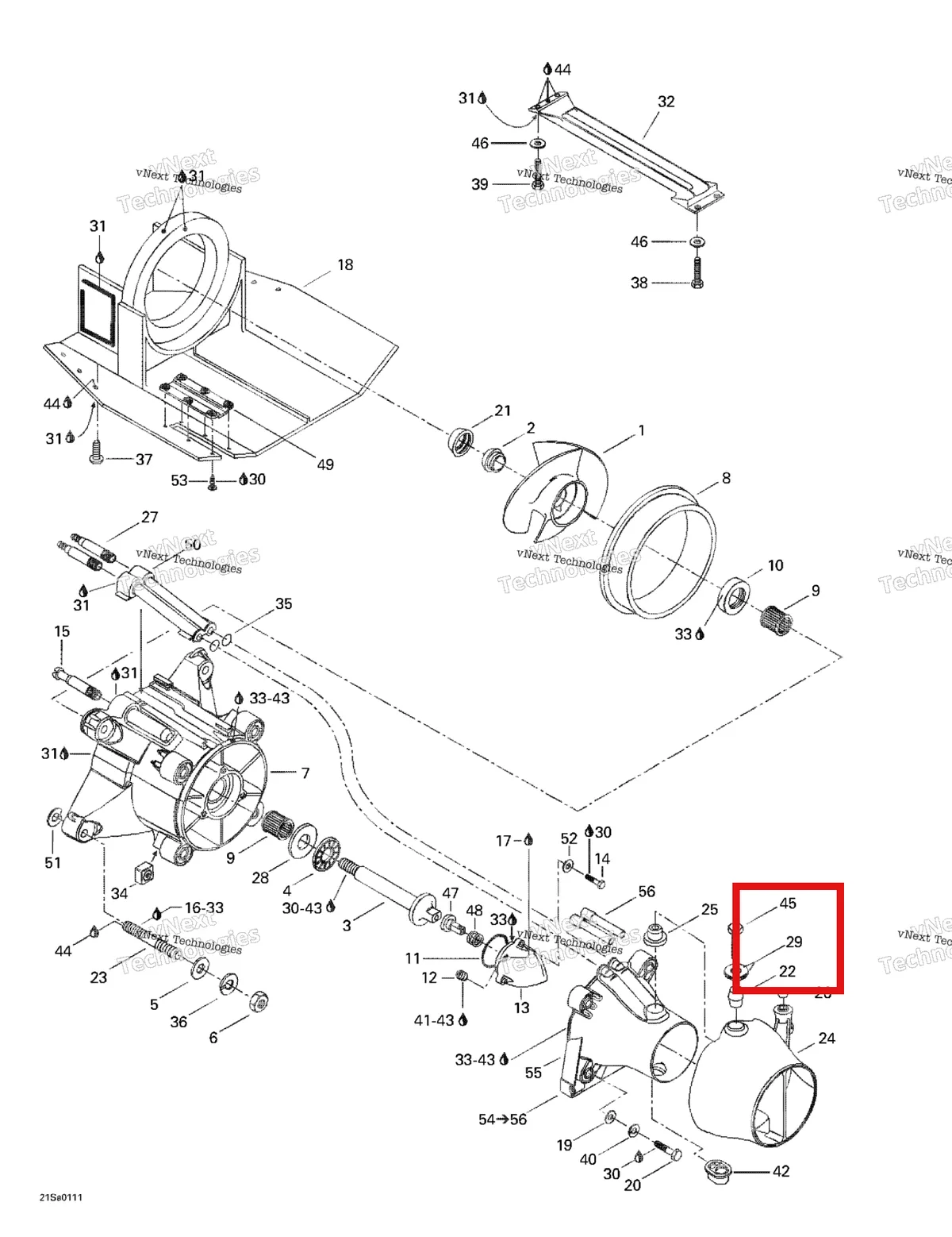 Деталь 211200002 на схеме узла 2001 Sea-Doo GTS, 5551 Propulsion System