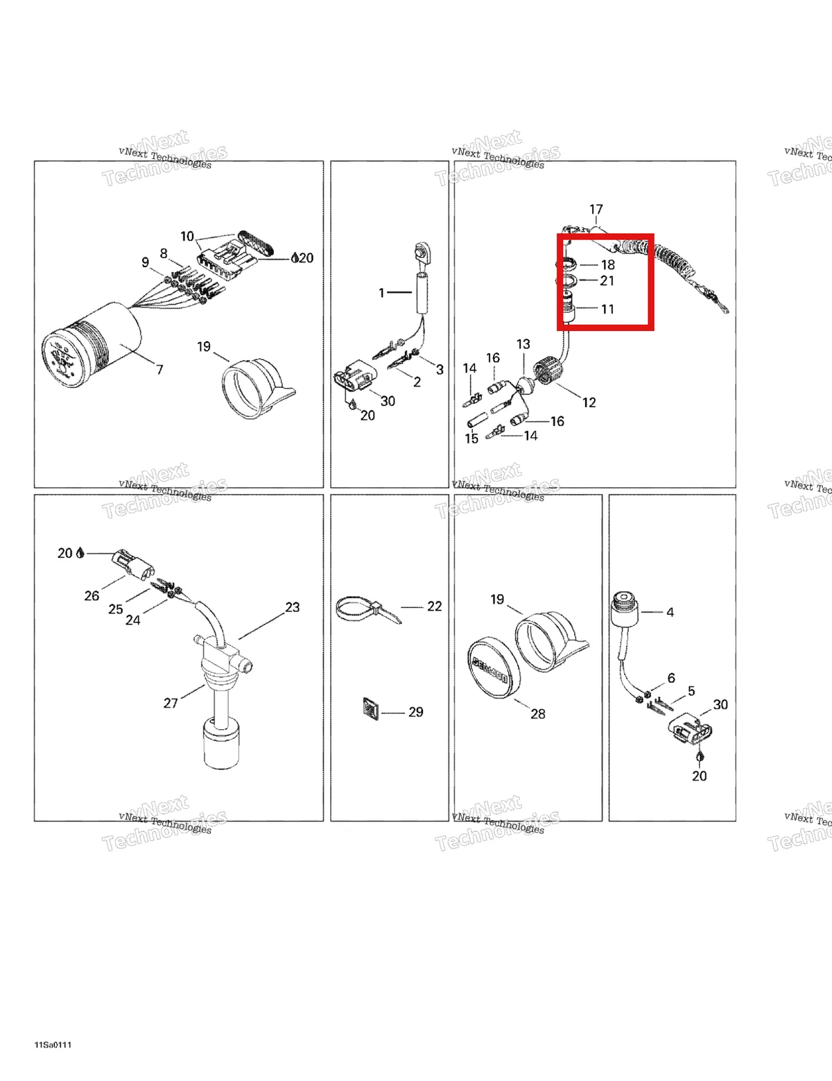 Деталь 211200027 на схеме узла 2001 Sea-Doo GTS, 5551 Electrical Accessories