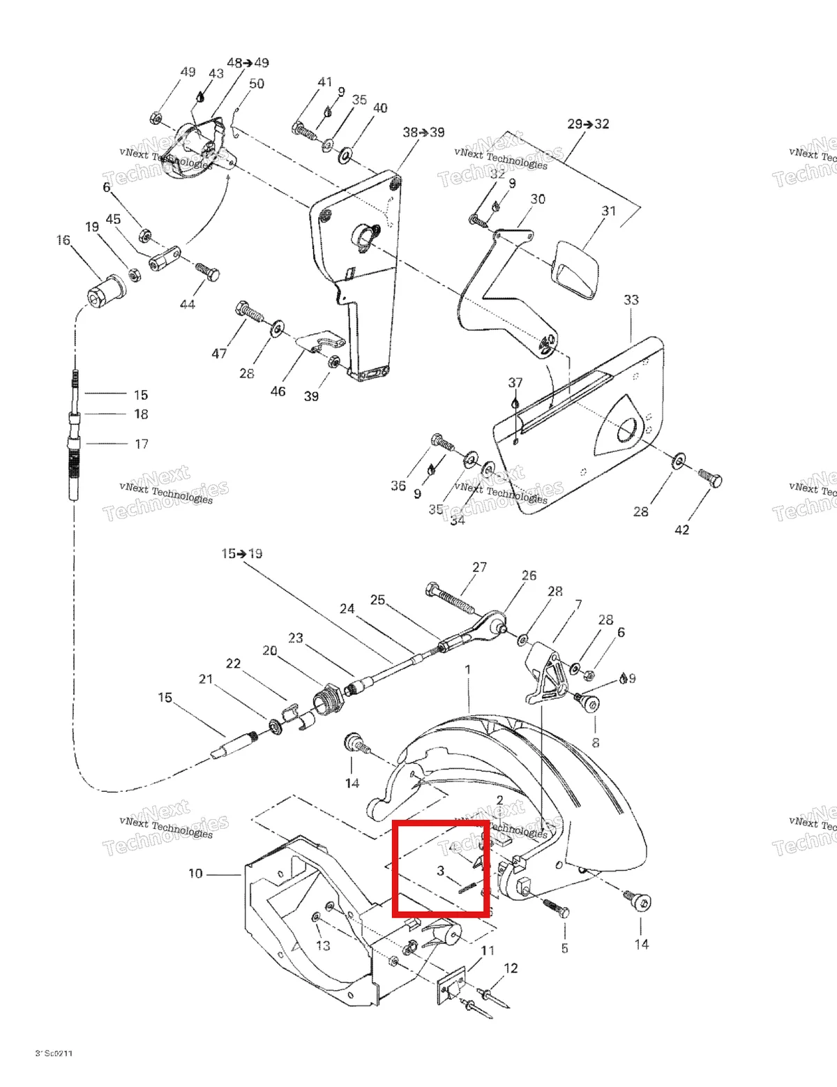 Деталь 211400009 на схеме узла 2002 Sea-Doo LRV DI, 5460 Reverse