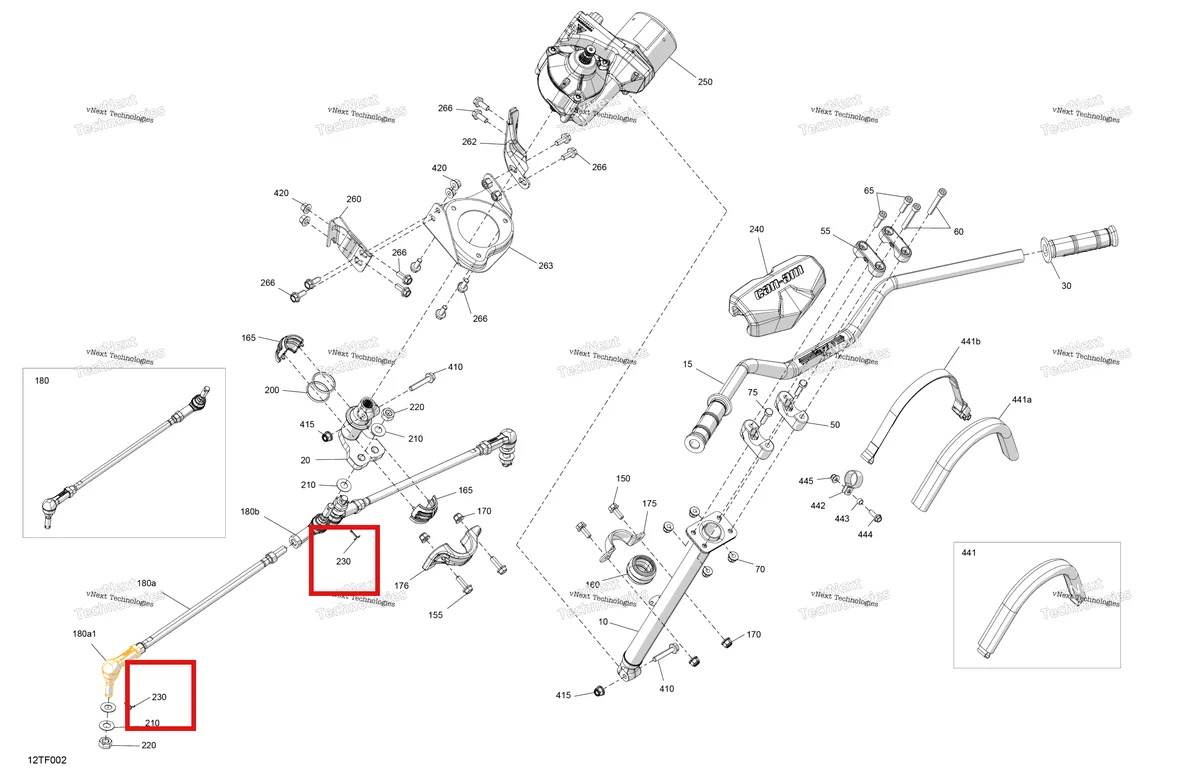 Деталь 211400013 на схеме узла 2026 Can-Am RENEGADE - 4X4 - XMR - 1000R EFI - 5UTA - Hyper Silver Mechanic - Steering