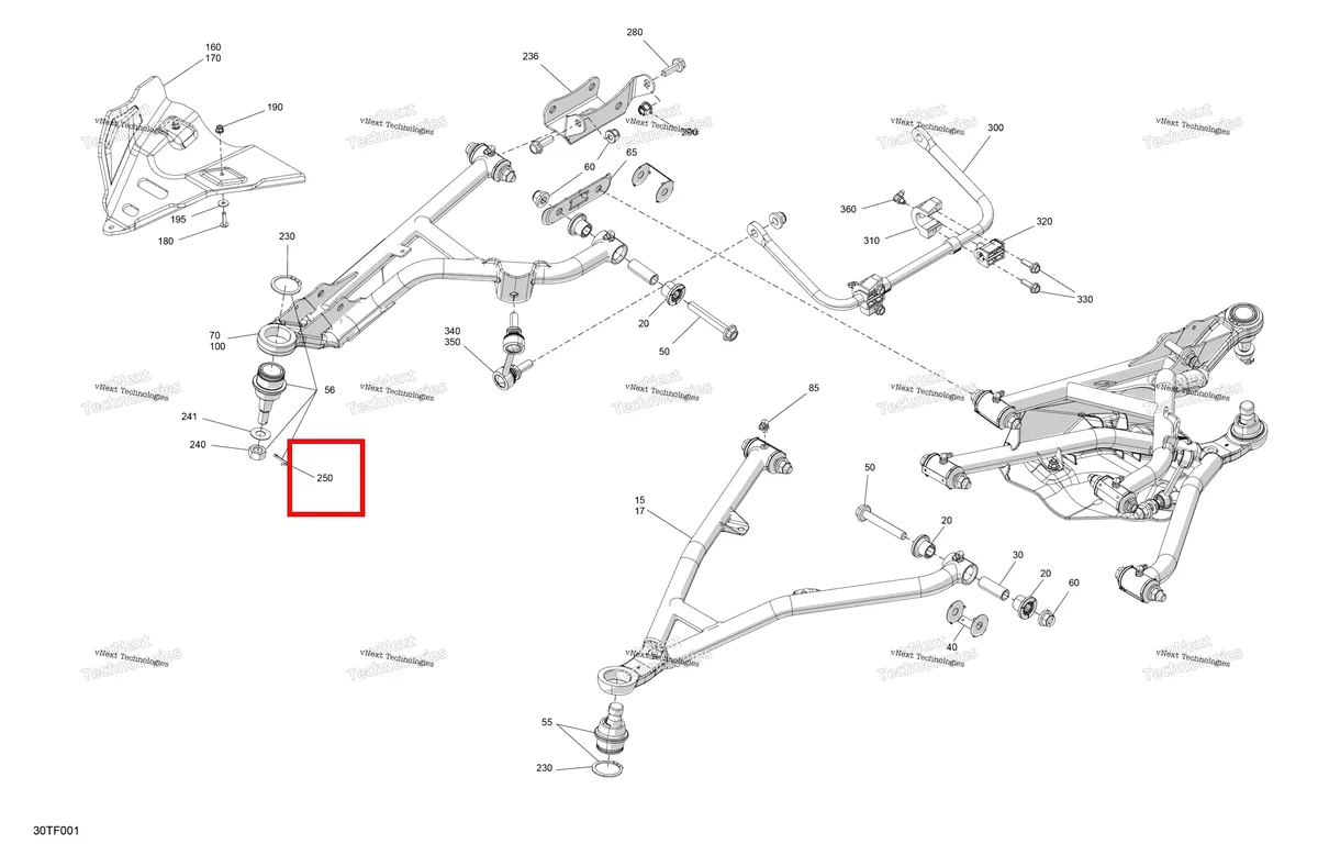 Деталь 211400017 на схеме узла 2026 Can-Am RENEGADE - 4X4 - XMR - 1000R EFI - 5UTA - Hyper Silver Suspension - Front Components