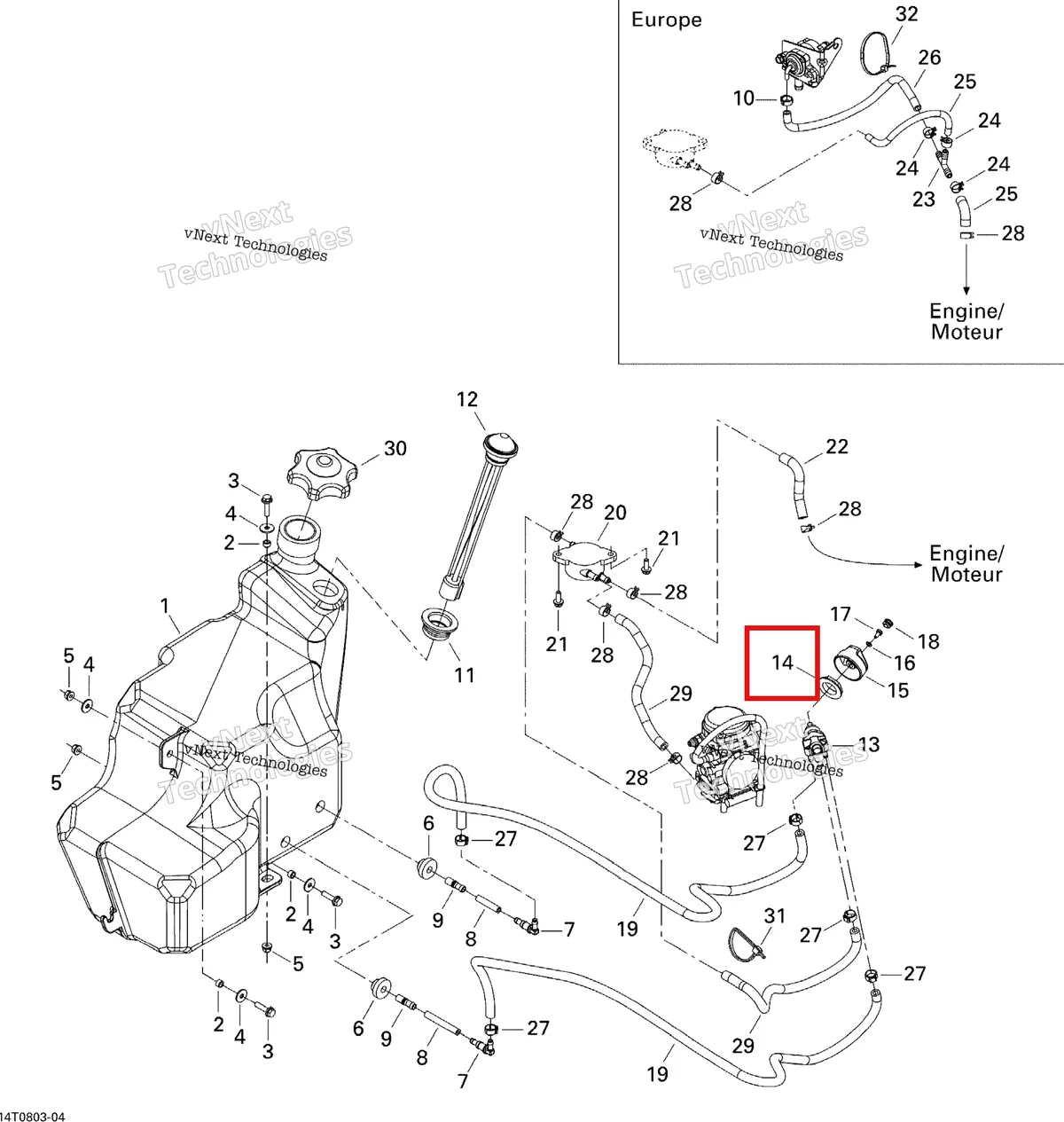 Деталь 212100009 на схеме узла 2008 Can-Am Outlander 400 STD Fuel System
