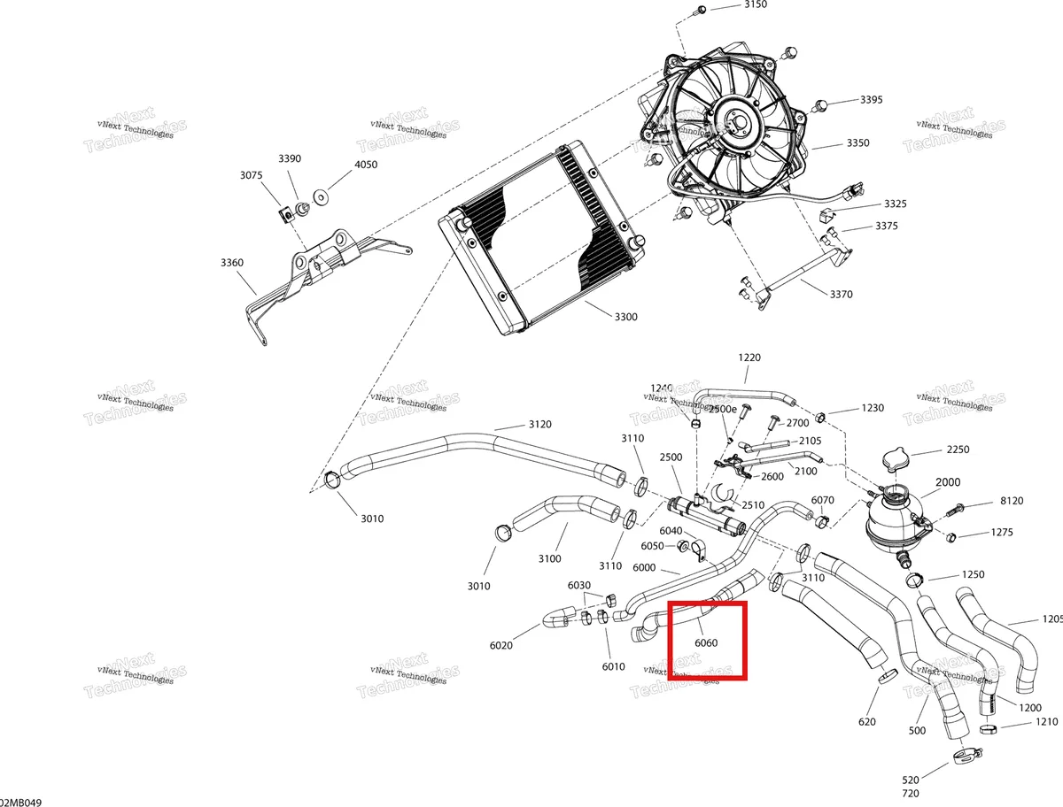 Деталь 219702535 на схеме узла 2022 Ski-Doo GRAND TOURING 900 ACE TURBO - LTD Engine - Cooling