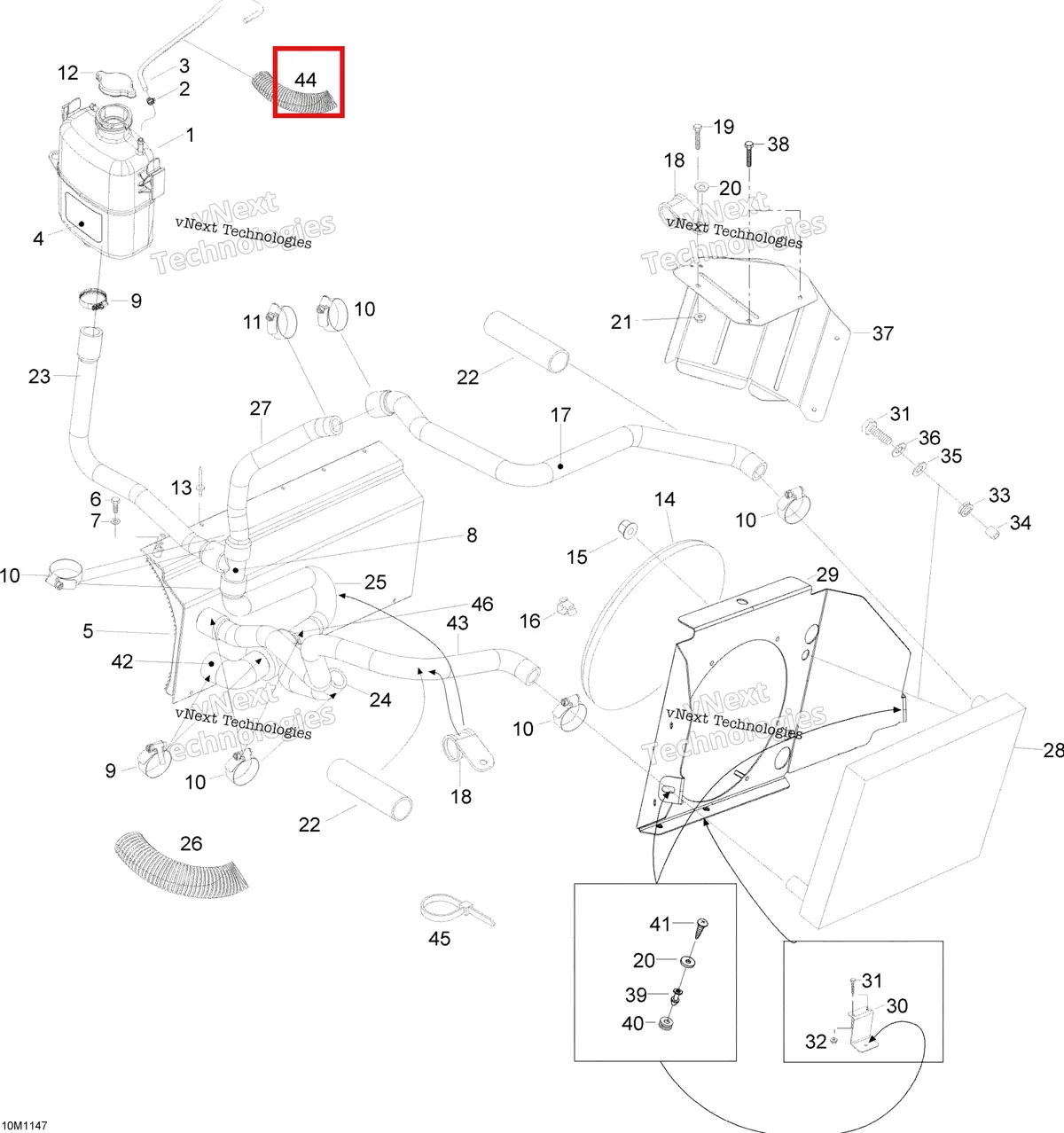 Схема применяемости: Was M27127 Tubing Ski-Doo Expedition TUV V800 4-TEC (2009) (219704355)