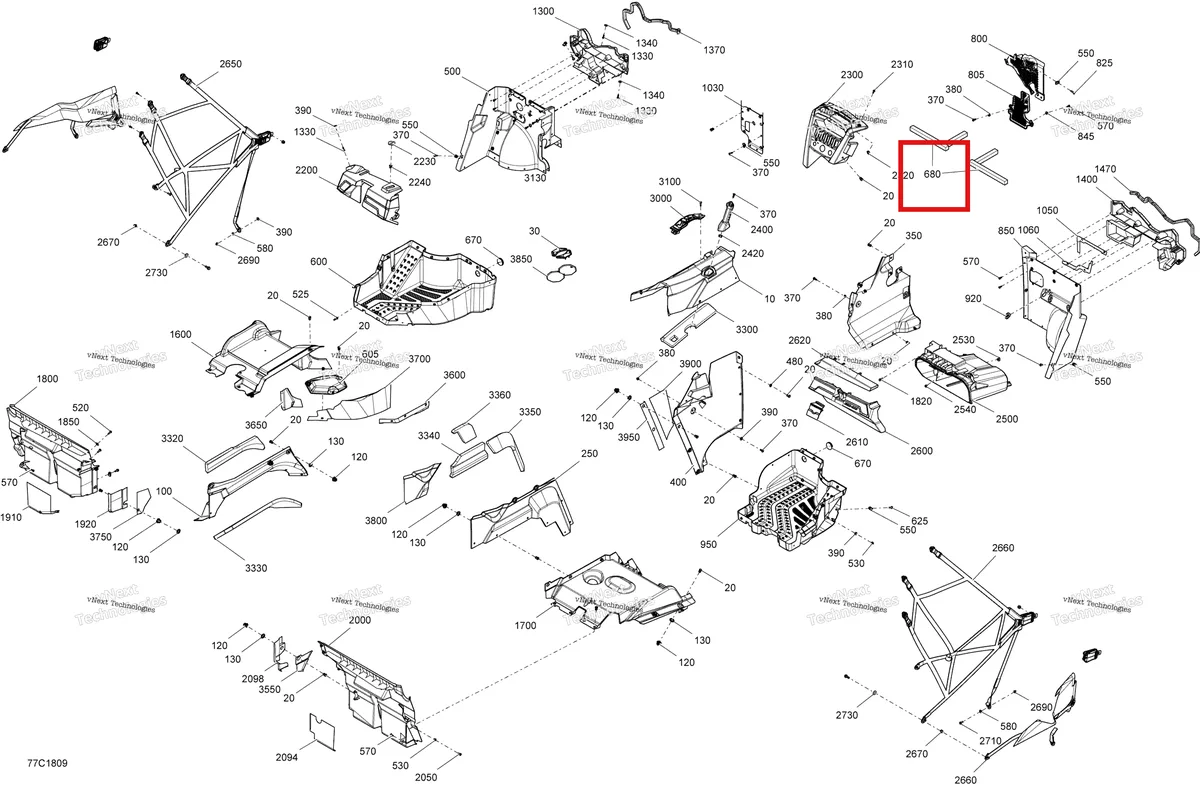 Деталь 219704382 на схеме узла 2018 Can-Am MAVERICK Cab Interior Maverick Non Max - Except Package Xmr