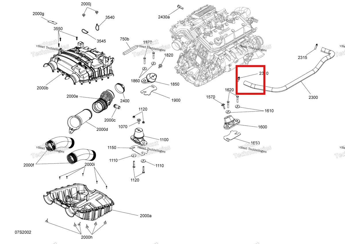 Деталь 219704383 (Was 293250388 сальник Sea-Doo RXP 300 (2020) (219704383)) на схеме узла 2020 Sea-Doo GTI 130 Engine