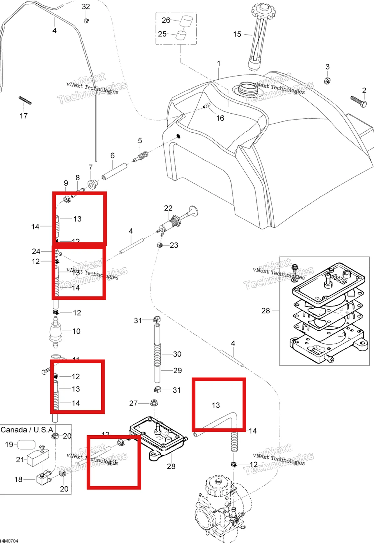 Деталь 219704397 на схеме узла 2007 Ski-Doo Skandic LT 440F Fuel System