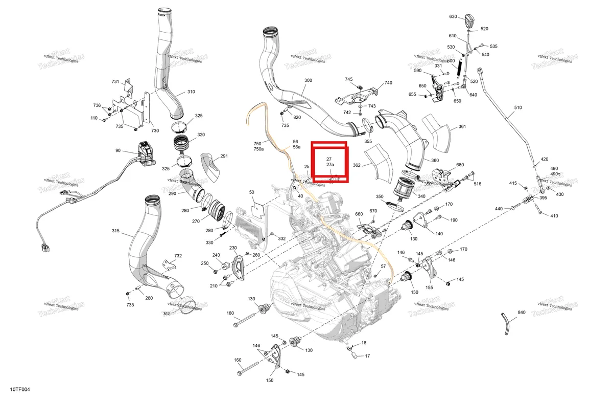 Деталь 219704402 (Tubing 25 мм 1000 мм длинный Can-Am Maverick Turbo XMR (2020) (219704402)) на схеме узла 2026 Can-Am RENEGADE - 4X4 - XMR - 1000R EFI - 5UTB - Scandi Blue Engine - System
