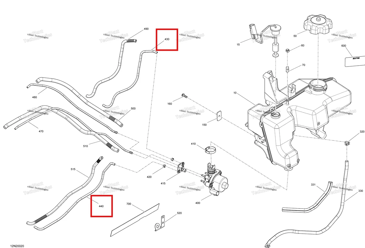 Схема применяемости: Шланг 3.5 мм 1000 мм длинный Ski-Doo Expedition SE 600 E-TEC (2015) (219704429)