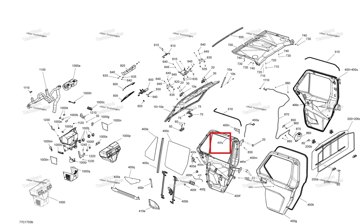 Деталь 219704435 на схеме узла 2017 Can-Am Defender HD8, HD10 Cabin Enclosure - Heating System