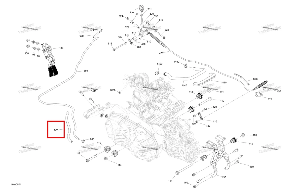 Деталь 219704449 (TUBING 13 мм I D 300 мм длинный Can-Am Maverick X3 Turbo R XRC (2018) (219704449)) на схеме узла 2023 Can-Am Maverick Turbo RR - RS Engine - System