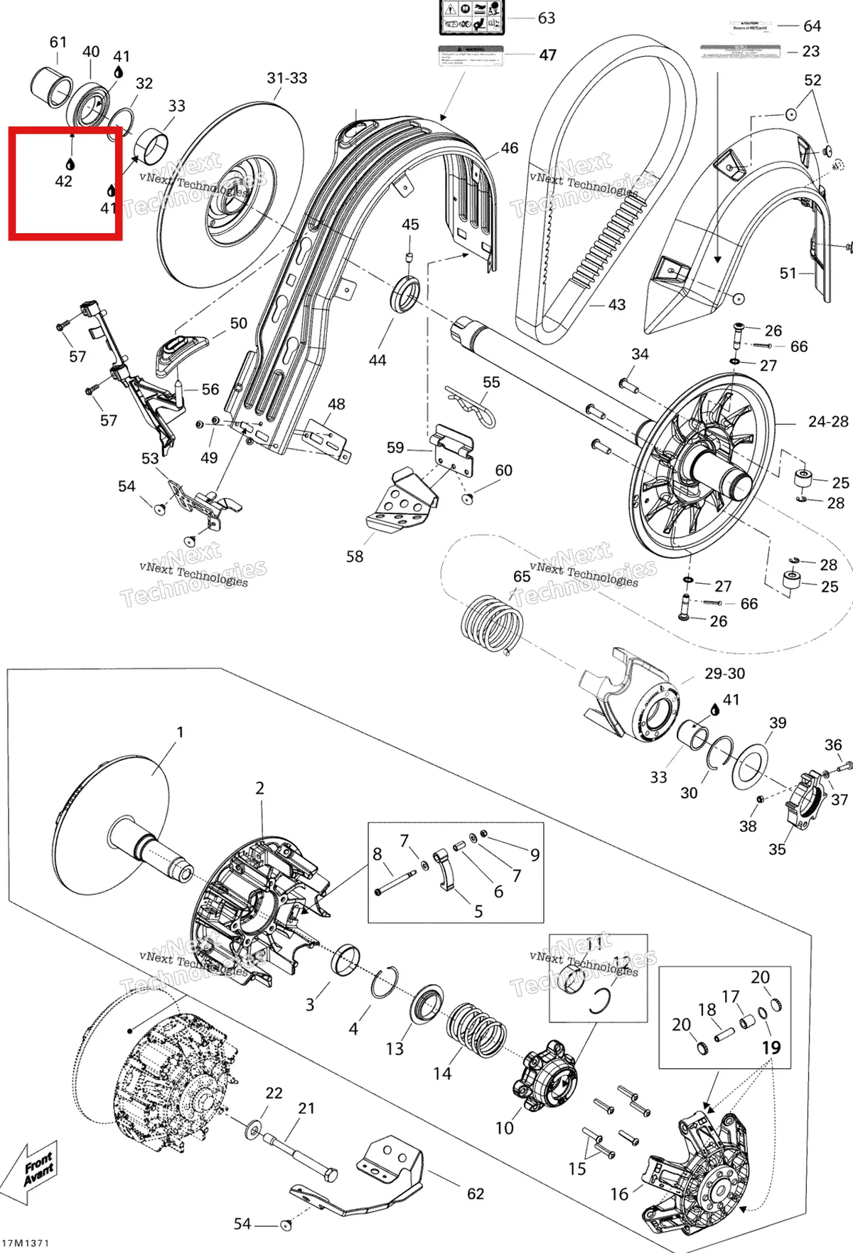 Деталь 219704461 (LUBRICANT LOCTITE LB 8150 236 ML Can-Am Outlander MAX 800 XT (2008) (219704461)) на схеме узла 2013 Ski-Doo EXPEDITION LE 1200 XU Pulley System