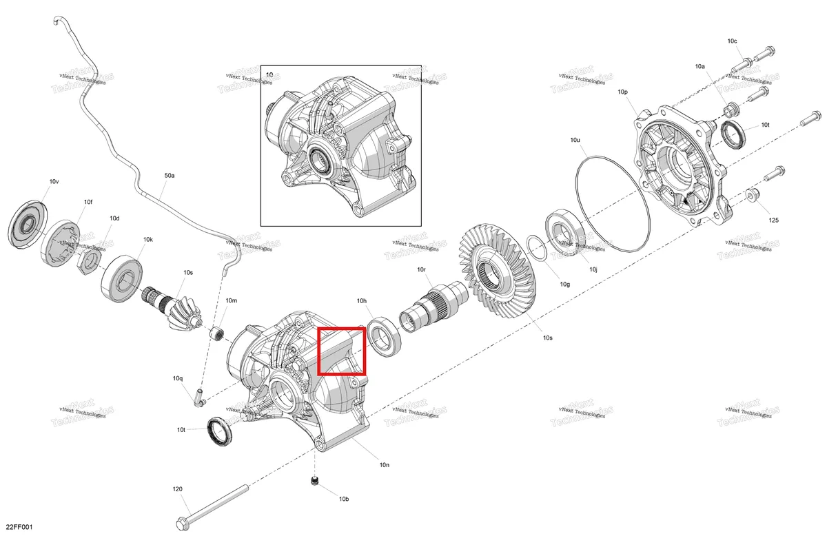 Деталь 219704534 (Шланг 6.35 мм ID включает 650 to 650 a Can-Am Commander 1000R EFI XT (2026) (219704534)) на схеме узла 2026 Can-Am OUTLANDER - 2X4 - STD - 500 - 1KTB - Legion Red Drive - Final Drive Unit