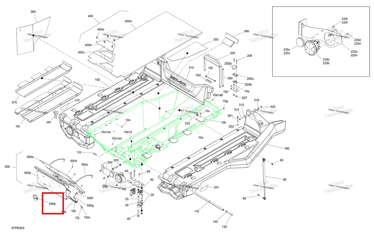 Деталь 219902672 на схеме узла 2025 Can-Am OUT-MAX - 6X6 - XT - 1000 EFI - 5ZSA - Boreal Green Body - Cargo Platform