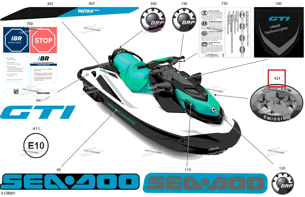 Деталь 219902679 на схеме узла 2022 Sea-Doo GTI 90 Body - Decals