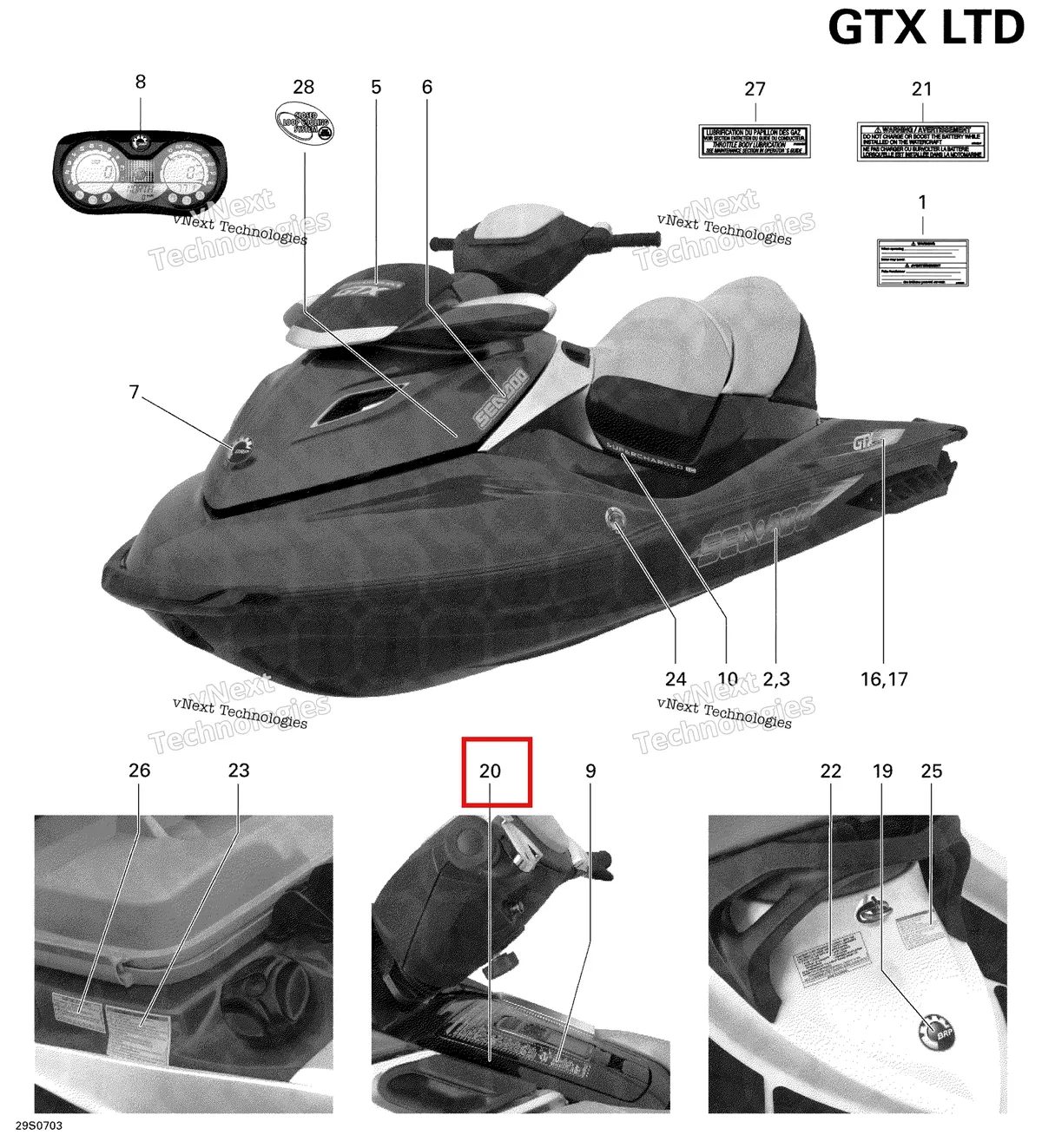 Деталь 219902818 на схеме узла 2007 Sea-Doo GTX LTD Decals